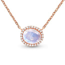 Moonstone necklace - spirit keeper - 14kt rose gold vermeil 
