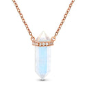 Moonstone necklace - supernal - 14kt rose gold vermeil - 