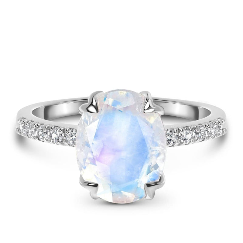 Moonstone ring - harlow - 925 sterling silver / 5 - 