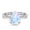 Moonstone ring - nymph - 925 sterling silver / 5 - moonstone