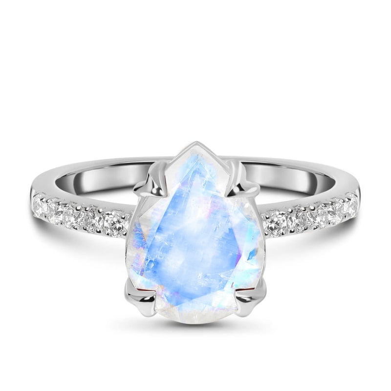 Moonstone ring - nymph - 925 sterling silver / 5 - moonstone