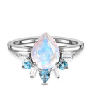 Moonstone ring - queenly - 925 sterling silver / 5 - 