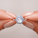 Moonstone ring with diamonds - abundance - moonstone 