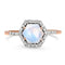 Moonstone ring with diamonds - abundance - 14kt solid rose 