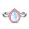 Moonstone tourmaline ring - félice - 925 sterling silver / 5