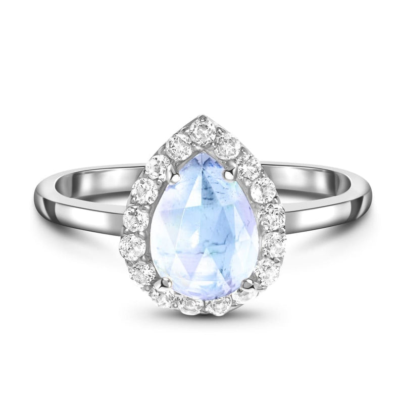 Moonstone white topaz ring - félice - 925 sterling silver / 