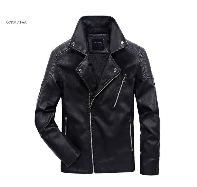Motorcycle classic men’s leather jacket