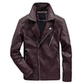 Motorcycle classic men’s leather jacket - red / small