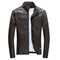 Motorcycle rider casual men’s leather jacket - bwom / small