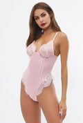 Natosha - lace lingerie bodysuit - s / pink - lingerie