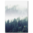 Nordic forest in fog printed canvas poster - 15 x 20 cm / 