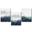 Nordic forest in fog printed canvas poster - 20 x 25 cm / 