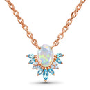 Opal blue topaz necklace - manon - 14kt rose gold vermeil - 