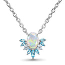 Opal blue topaz necklace - manon - 925 sterling silver - 