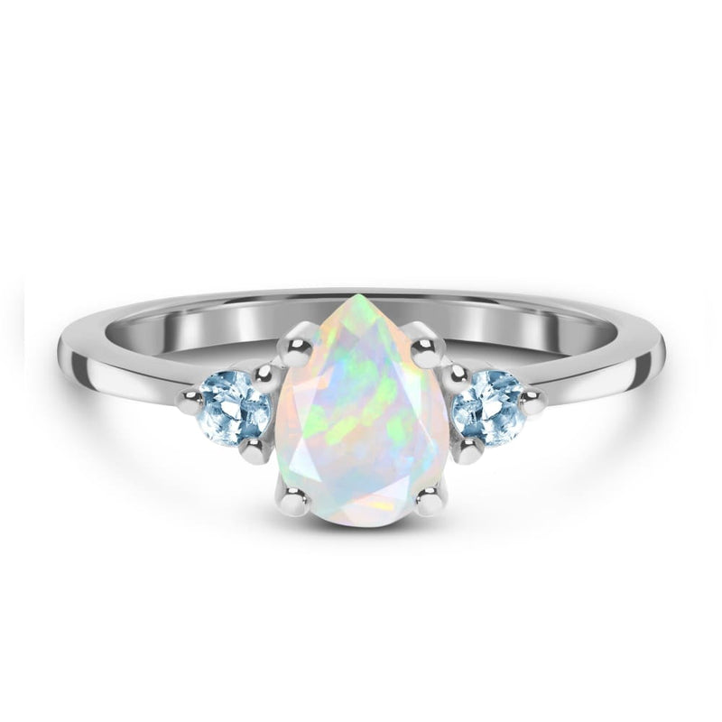 Opal blue topaz ring - lania - 925 sterling silver / 5 - 