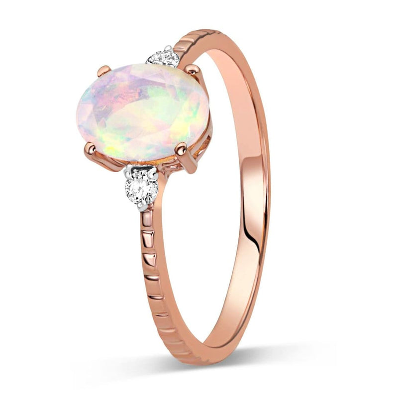 Opal diamond ring - in dreams - opal engagement ring
