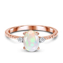 Opal diamond ring - in dreams - 14kt solid rose gold / 5 - 