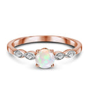 Opal diamond ring - pinch me - 14kt solid rose gold / 5 - 