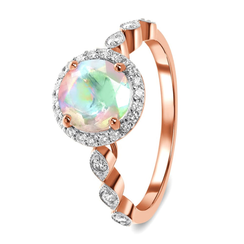 Opal diamond ring - soulmate - opal engagement ring