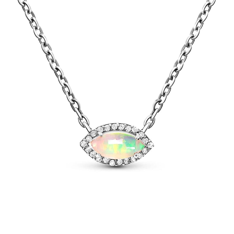 Opal necklace - blessed - 925 sterling silver - opal 