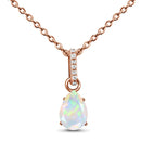Opal necklace sway - october birthstone - 14kt rose gold 