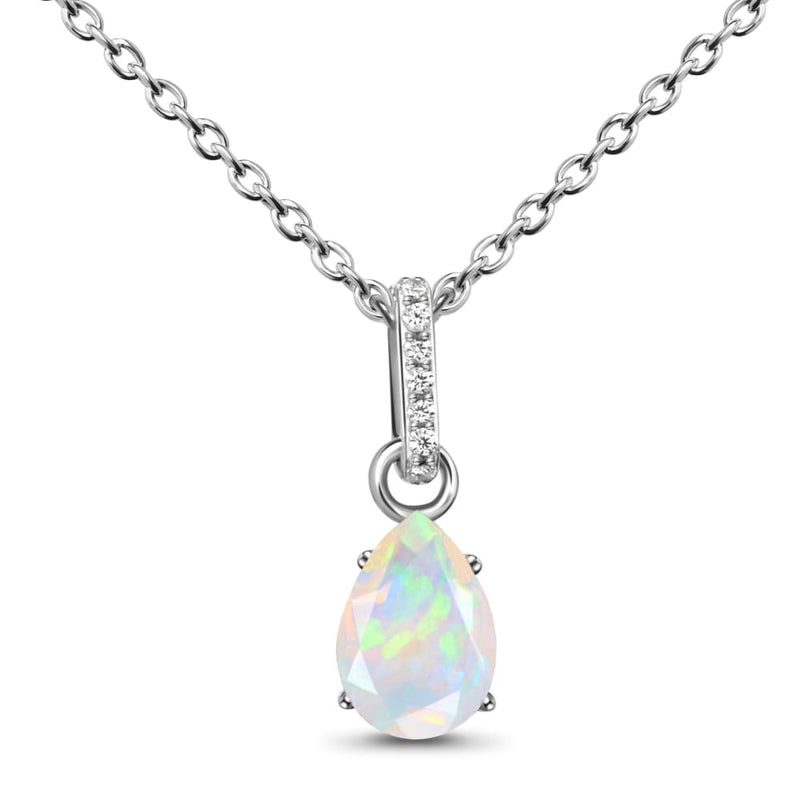 Opal necklace sway - october birthstone - 925 sterling 