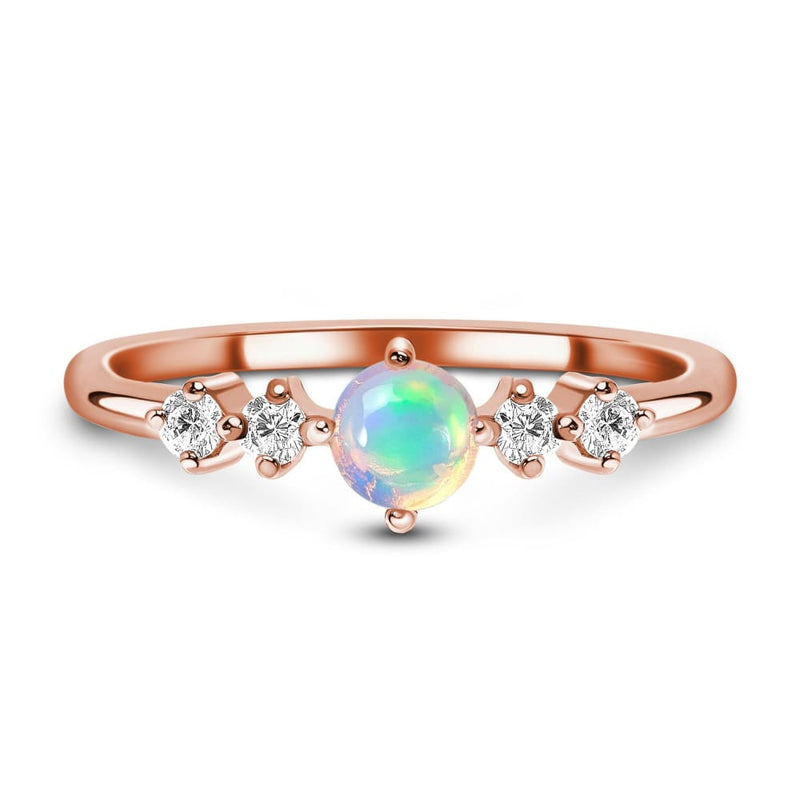 Opal ring - loveliness - 14kt rose gold vermeil / 5 - opal 