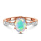 Opal ring with diamonds - mirth - 14kt solid rose gold / 5 -