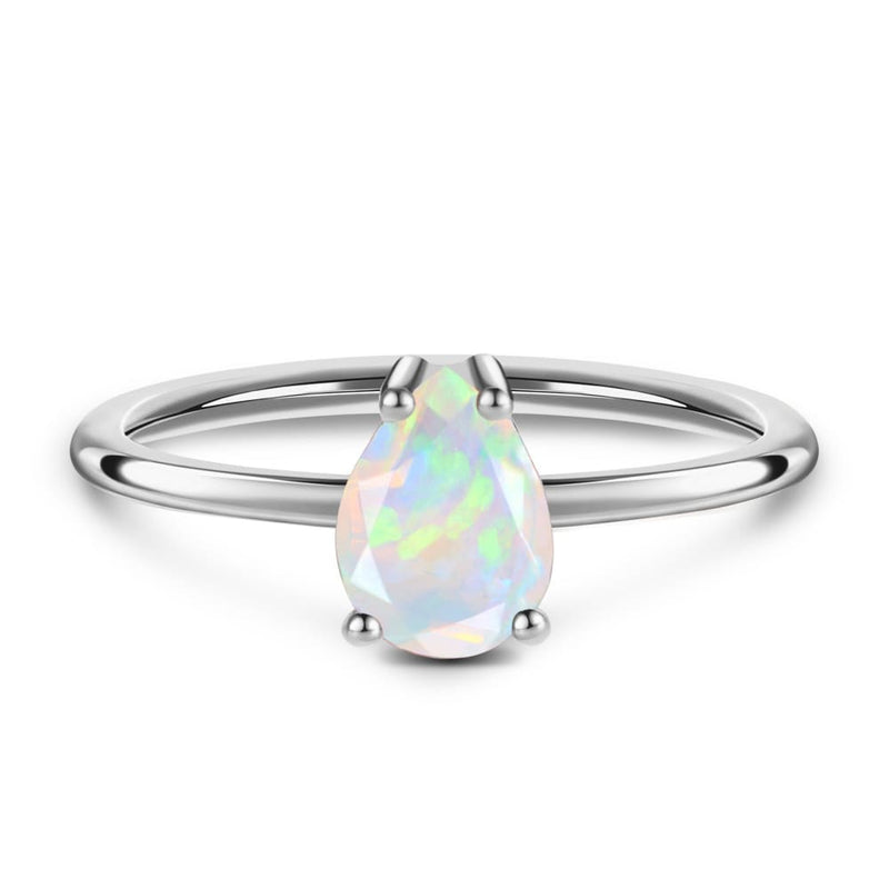 Opal ring - yonder glow - 925 sterling silver / 5 - opal 
