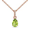 Peridot necklace sway - august birthstone - 14kt rose gold 
