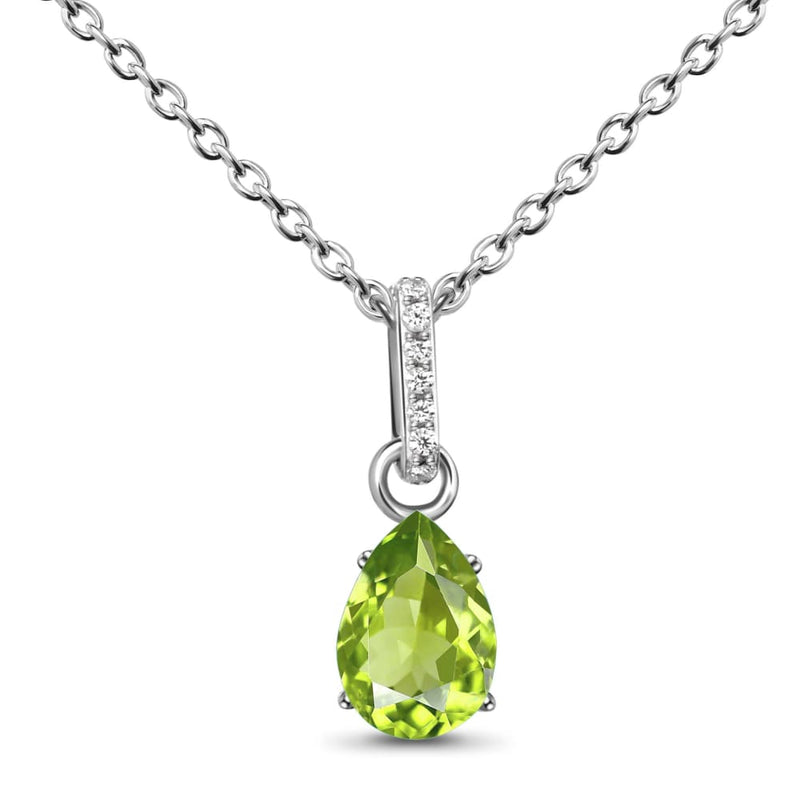 Peridot necklace sway - august birthstone - 925 sterling 