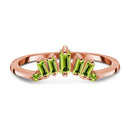 Peridot ring - sovereign band - 14kt rose gold vermeil / 5 -