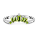 Peridot ring - sovereign band - 925 sterling silver / 5 - 