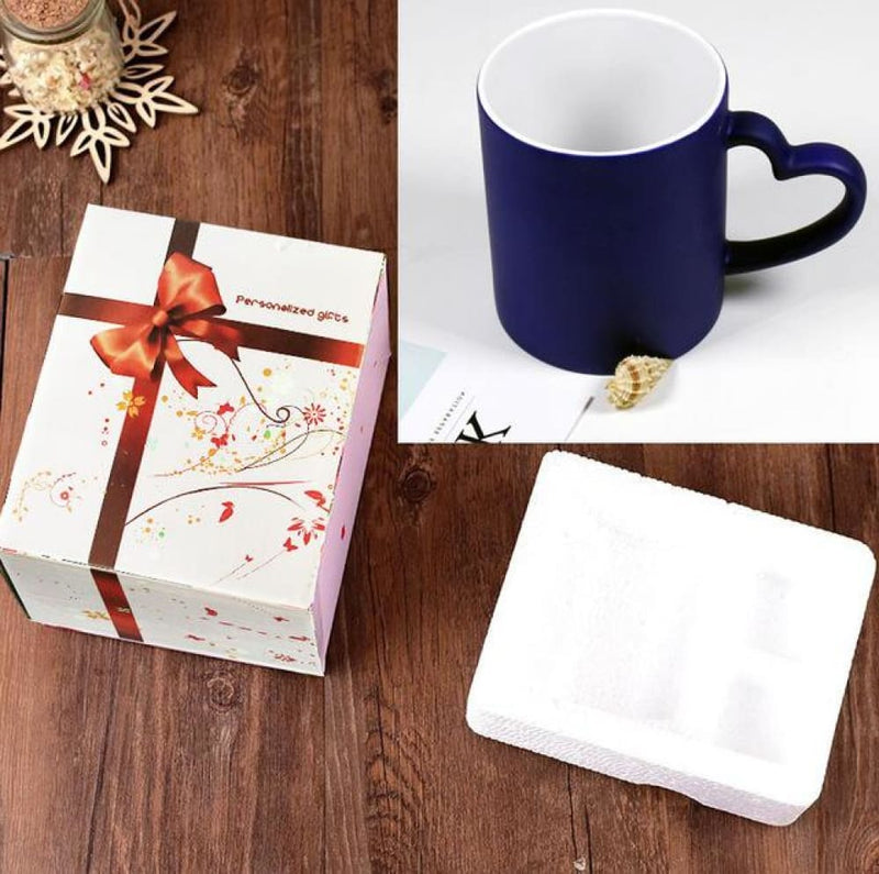 Personalized Pictures Mug, Heat Sensitive. Personalized Mug ELECTRONICS-HEAVEN Heart Blue With Gift Box 