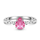 Pink sapphire ring - essence - 925 sterling silver / 5 - 