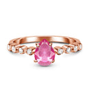 Pink sapphire ring - essence - 14kt rose gold vermeil / 5 - 