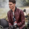 Premium men’s leather jacket - red / xs