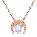 Raw crystal necklace - dreamy moonstone - 14kt rose gold 