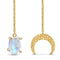 Raw crystal necklace - united moonstone - 14kt yellow gold 