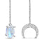 Raw crystal necklace - united moonstone - 925 sterling 