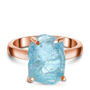 Raw crystal ring - aquamarine - 14kt rose gold vermeil / 5 -