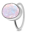 Raw crystal ring - enfolded moonstone - raw crystal ring