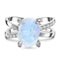 Raw crystal ring - lucid moonstone - 925 sterling silver / 5