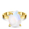Raw crystal ring - moonstone - 14kt yellow gold vermeil / 5 