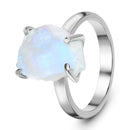 Raw crystal ring - moonstone - raw crystal ring