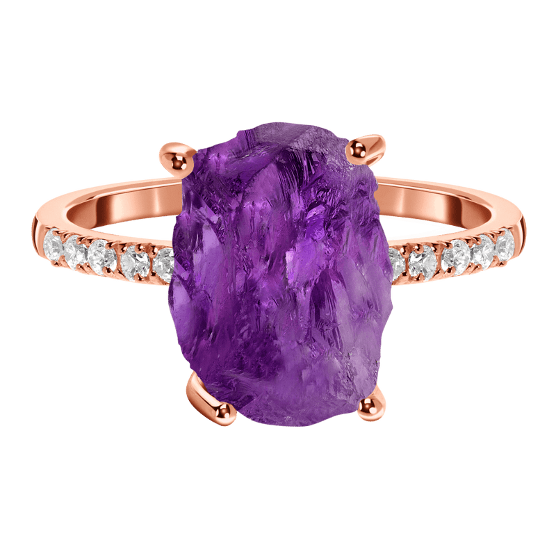 Raw crystal ring - ritzy amethyst - raw crystal ring