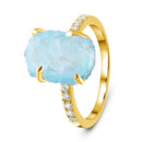 Raw crystal ring - ritzy aquamarine - raw crystal ring