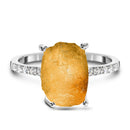 Raw crystal ring - ritzy citrine - 925 sterling silver / 5 -
