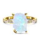 Raw crystal ring - ritzy moonstone - 14kt yellow gold 