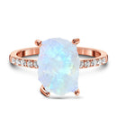 Raw crystal ring - ritzy moonstone - 14kt rose gold vermeil 